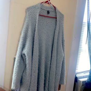 Icy blue cozy fur cardigan